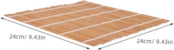 24cm Sushi Bamboo Rolling Mats Set of 2 Carbonized Bamboo Mats for Sushi Prepping - Image 2