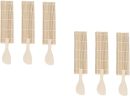 6 Sets 6pcs Square Sushi Mat Set Bamboo Sushi Maker Rolling Mats Rice Paddles