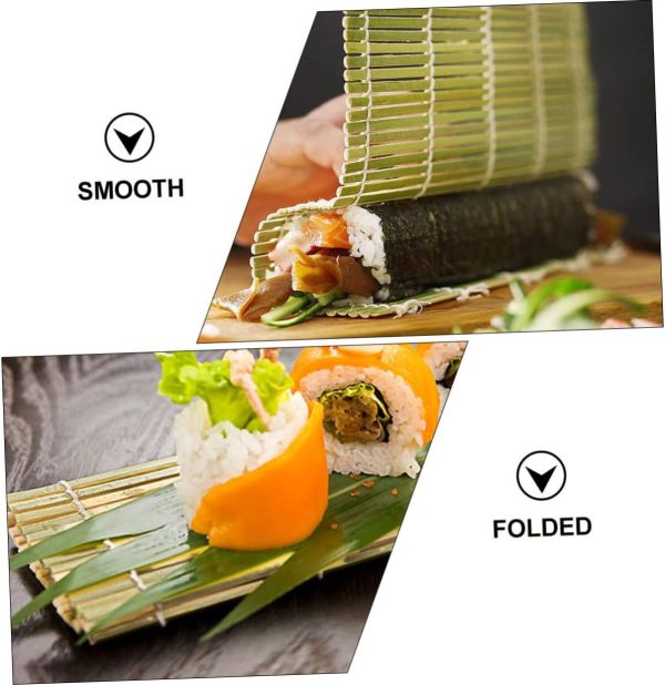 3pcs Bamboo Sushi Curtain Kit Sushi Rolling Mats Making Pad Nori Sheets for - Image 2