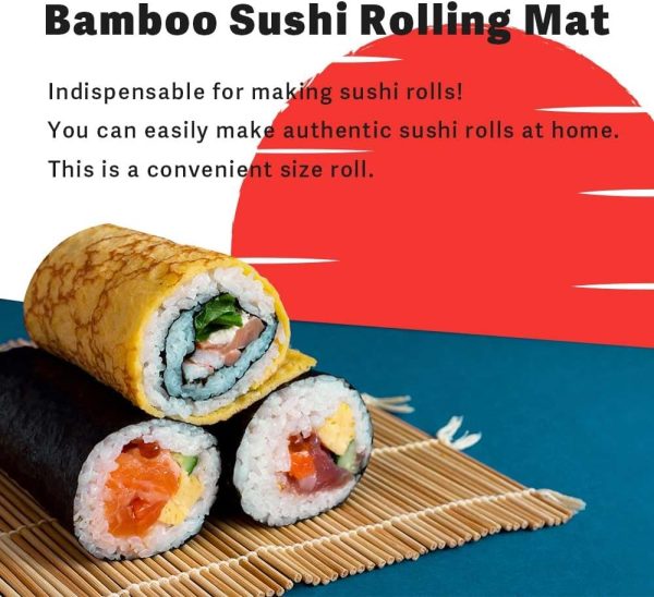 Bamboo Sushi Rolling Mat, Sushi roll maker, Sushi bazooka (11"x11") - Image 2