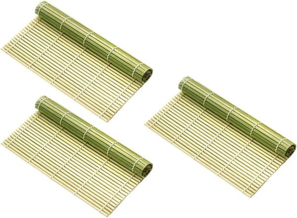 Bamboo Sushi Curtain 3-pack Sushi Rolling Mats Stain-resistant Easy-clean Pad