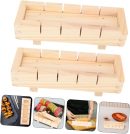 Wooden Sushi Sushi Press Roller Machine Natural Wood Grain Easy to Clean Use