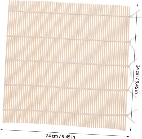 Diy Sushi Making 4pc Bamboo Sushi Rolling Mats Non-stick Roller Curtain Elegant Home Dec - Image 2
