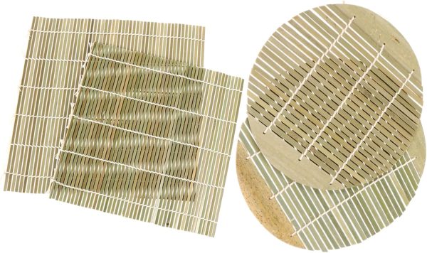 4pc Diy Sushi Roll Maker Roller Sushi Bamboo Curtain Sushi Making Pads