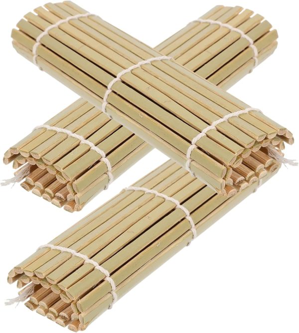 3pcs Bamboo Sushi Curtain Kit Sushi Rolling Mats Making Pad Nori Sheets for