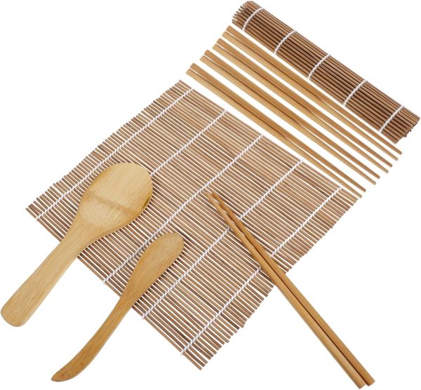 Bamboo Sushi Tool Set Diy Sushi Maker Kit Rolling Mat Spreader Chopsticks