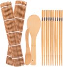 Complete Sushi Making Kit 9 Piece Set Bamboo Mat Rolling Tool and Sushi Knife for Home