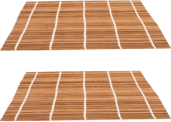 2pcs Bamboo Sushi Mat Bamboo Sushi Rolling Pad Curtain Rolling Pad Making Tools for Kitchen