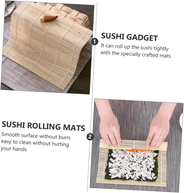 Bamboo Sushi Rolling Mats 6pcs Sushi Making Pads Bamboo Curtain Homemade Gadget Smooth Surface for Easy Rolling - Image 2