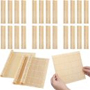 24 Pcs Sushi Mat Bulk Bamboo Sushi Making Roller Non Stick Square Rolling Mat for Home Sushi Party, 9.5" x 9.5"