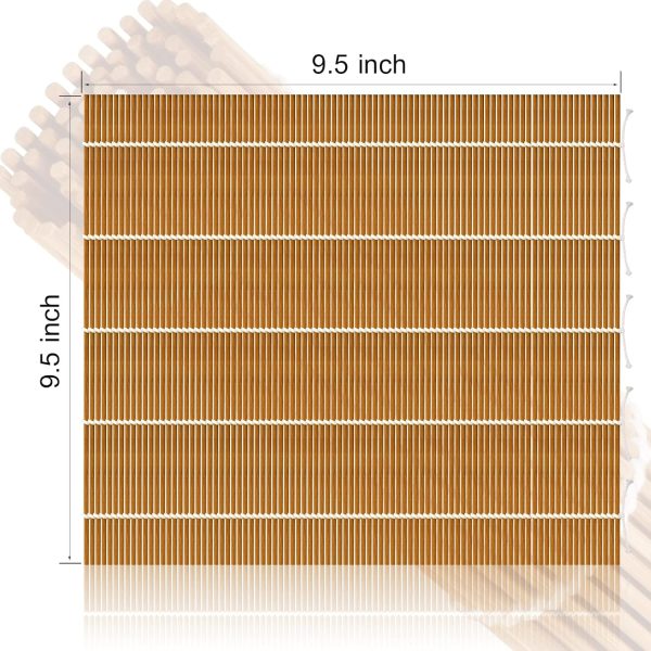 9.5"x9.5"Bamboo Sushi Rolling Mat,kimbap roller(2 PCS) - Image 2