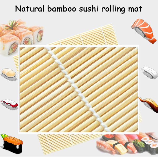 Bamboo Sushi Rolling Mat, Sushi Roller, Sushi Maker, Bamboo Mat For Sushi Roll- 4 PCS - Image 2
